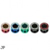 Pair Of Titanium Anodized Jeweled Threaded Tunnels