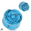 Pair Of TurquoiseHand-Carved Rose Plugs