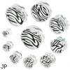 Pair Of White Tiger Print Acrylic  Saddle Plugs