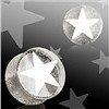 Pair Of White UV Acrylic 3D Star Double Flare Glitter Plugs