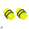 Pair Of Yellow UV Acrylic Plugs