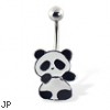 Panda belly ring with movable body