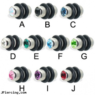 0 gauge jeweled plug, jeweled labrets, jeweled navel slave rings, gold jeweled labret ring, ear plugs piercing info, body jewelry plugs