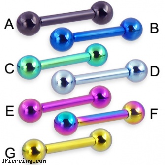 10 ga titanium anodized tongue ring, titanium ear studs, titanium navel belly rings, titanium slave navel jewelry, anodized body navel ring, tongue piercing risk