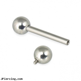 12 Gauge Internally Threaded Barbell, hollow piercing needles 18 gauge, 16 gauge navel ring, 14 gauge belly button rings, internally threaded body jewelry, belly ring titanium internally threaded