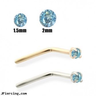 14K Gold Aqua Blue Diamond Nose Pin, gold belly jewelery, gold labret, white gold top down navel rings, black and blue titainum tongue rings, body jewelry blue heart