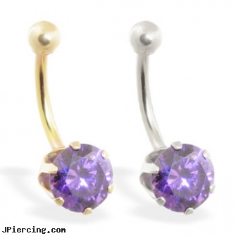 14K Gold belly ring with large 8mm Amethyst, gold frenum cock ring, 18k gold belly ring, real gold nose rings from india, dolphin belly button charm ring, belly button piercing pictures