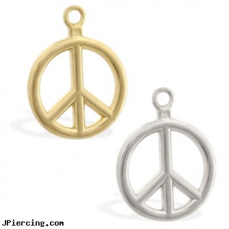 14K Gold peace pendant, white gold nose pin, sexual gold charms, gold genital jewelry, tongue piercings
, female clit
