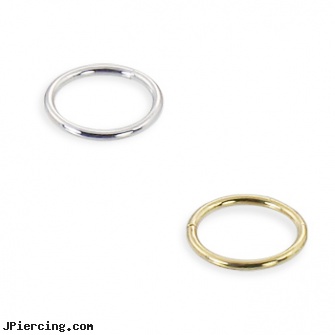 14K Gold Seamless Ring, solid gold tongue rings, gold cock ring, gold body piercing jewelry, nose ring and seamless and 13 kt, lip rings seamless