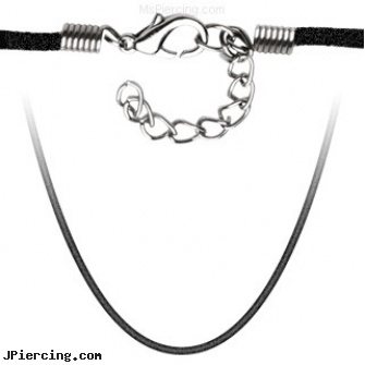 17.5\" Adjustable Velvet Necklace, adjustable silver cock ring, adjustable nipple jewelry, adjustable cock ring, nipple necklace jewelry, body tattoos and piercings

