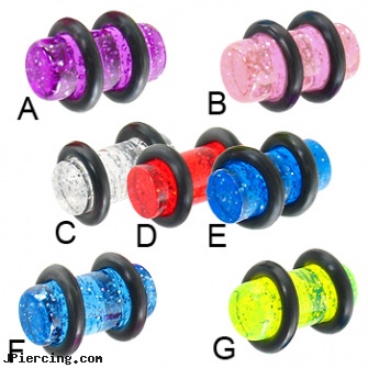 2 gauge glitter plug, glitter bitch, body jewlery ear piercing plugs getting started, plug jewelry, solid gold plugs gauge, barbells for cartilage piercing
