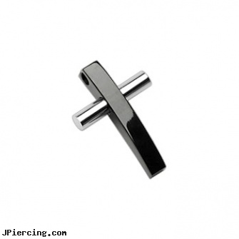 316L Stainless Steel 2 Tone Black And Sliver Cross Pendant, 316l jewelry cards, stainless steel triple cock ring, stainless steel rings, 8-ga cbr or bcr stainless piercing 1-, steel spike nipple shields