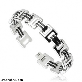 316L Stainless Steel Bracelet with 4 Small Chain Design And Plated Links, 316l jewelry cards, stainless steel cock ring, surgical stainless steel body jewelry, stainless steel rings, steel earrings multiple ear piercings