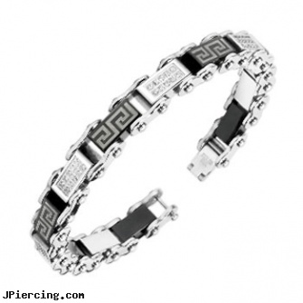 316L Stainless Steel Bracelet With Paved Gem & Maze Pattern Link, 316l jewelry cards, titanium or stainless steel belly button rings, 8-ga cbr or bcr stainless piercing 1-, navel jewelry surgical stainless steal internal thread, surgical steel body jewellery