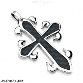 316L Stainless Steel Pendant. Black Carbon Fiber Celtic Cross., 316l jewelry cards, navel jewelry surgical stainless steel internal thread, stainless steel rings, navel jewelry surgical stainless steal internal thread, surgical steel body piercing jewelry