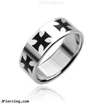 316L Stainless Steel Ring. Black Celtic Cross, 316l jewelry cards, buy stainless steel lip ring, navel jewelry surgical stainless steal internal thread, body jewlery stainless steel, steel prong set labrets