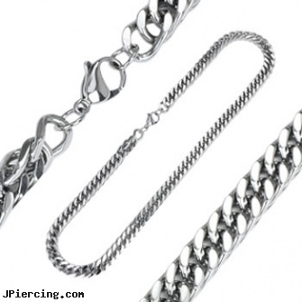 316L Stainless Steel Thick Chain Link Necklace, 316l jewelry cards, navel jewelry surgical stainless steal internal thread, body jewlery stainless steel, stainless steel body jewelry, surgical steel jewelry