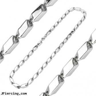 316L Stainless Steel Wide Prism Cut Link Necklace, 316l jewelry cards, body jewlery stainless steel, stainless steel cock rings, surgical stainless steel body jewelry, body piercing jewelry surgical steel