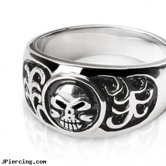 316L Surgical Stainless Steel Ring with Skull Design, 316l jewelry cards, surgical steel body piercing jewelry, surgical steel navel rings, surgical stainless steel navel jewelry, stainless steel cock rings