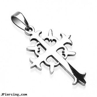 316L Surgical Steel Tribal Cross Pendant, 316l jewelry cards, navel jewelry surgical stainless steel internal thread, surgical steel flat disc nose stud, surgical steel belly rings, stainless steel triple cock ring