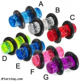 4 gauge glitter plug, glitter bitch, 16mm ear plugs jewelry, piercing ear plugs, 10 gauge plug earring, ear piercing columbus ohio
