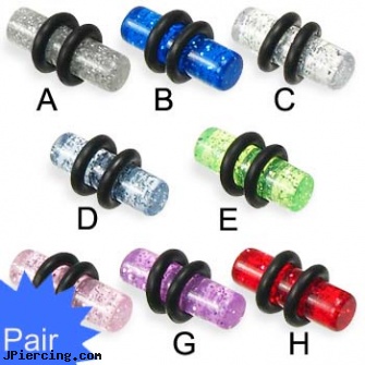 6 gauge glitter plug, glitter bitch, body jewelry plugs, ear plug jewelry, piercings ear plugs, surface bars for body piercing wholesale
