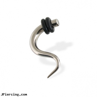 8 Gauge Curved Hole Expander, ear gauge, gauge and piercing, 00gauge tongue piercing, 14g curved spike eyebrow ring, curved barbell