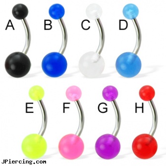 Acrylic ball belly button ring, acrylic tapers, acrylic rainbow belly ring, acrylic eyebrow rings, baseball and belly button rings, curved earrings screw balls