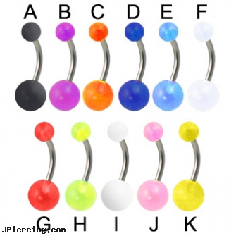 Acrylic ball customizable belly button ring, acrylic tongue rings barbells, acrylic tapers, acrylic nose studs, rhinestone dimple ball charm belly ring, cbt play piercing balls gallery