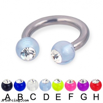 Acrylic ball with stone titanium circular barbell, 10 ga, acrylic tongue barbells, acrylic nose studs, body jewelry plugs acrylic, mm eyebrow balls, adult cock and ball rings