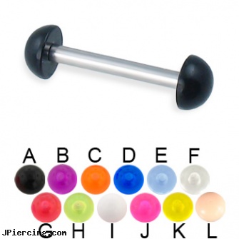 Acrylic half ball straight barbell, 12 ga, 10 gauge acrylic tapers, acrylic tongue barbells, uv acrylic body jewellery canada, ball percing, silicone cock ring with balls