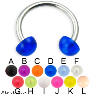 Acrylic half ball titanium circular barbell, 14 ga, acrylic body jewelry, acrylic ear body jewelry, uv acrylic body jewellery canada, cock rings ball splitters, silicone cock ring with balls