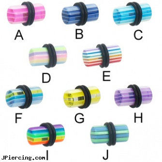 Acrylic layered plug, 2 ga, 10 gauge acrylic tapers, acrylic eyebrow rings, gauge acrylic body jewelry, 12 gauge plug, body jewlery ear piercing plugs