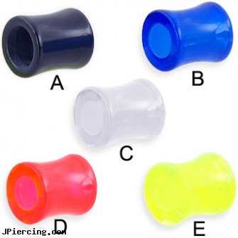 Acrylic saddle tunnel, 0 ga, body jewelry plugs acrylic, acrylic body jewelry, acrylic labret, non piercing saddle valve, 4g flesh tunnel earlet plugs body jewelry