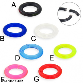 Acrylic Segment Ring, 6 Ga, acrylic tongue barbells, acrylic ear body jewelry, acrylic rainbow belly ring, captive segment cock rings, tongue ring healing