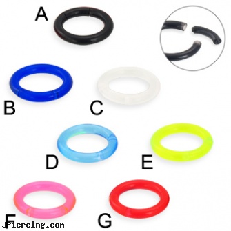 Acrylic segment ring, 8 ga, uv acrylic body jewellery canada, gauge acrylic body jewelry, acrylic labret, captive segment cock rings, cock ring sex toys