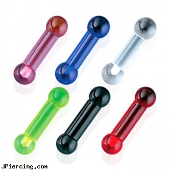 Acrylic straight barbell, 0 ga, body jewelry plugs acrylic, acrylic rainbow belly ring, acrylic labret, straight barbell clear retainer, straight onyx plugs