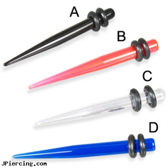 Acrylic taper, 6 ga, body jewelry acrylic, acrylic ear body jewelry, acrylic rainbow belly ring, tapers, ear tapers