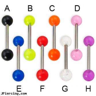 Acrylic tongue barbell, 14 ga, acrylic bodyjewelry, body jewelry acrylic, body jewelry plugs acrylic, diamond tongue ring, nose navel tongue rings official playboy