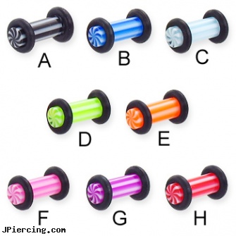 Acrylic tornado plug, 6 ga, acrylic rainbow belly ring, acrylic ear body jewelry, acrylic bodyjewelry, 16mm ear plugs jewelry, plug jewelry