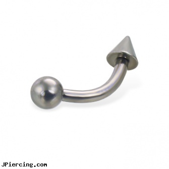 Ball and cone titanium curved barbell, 12 ga, basketball belly button ring, body jewelry replacement balls, clit hood barbells balls, nipple piercing silicone, silicone cock ring with balls