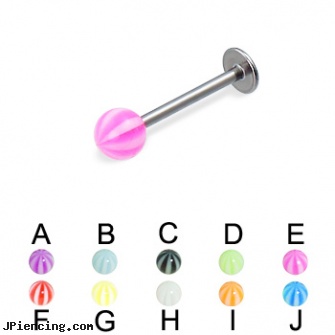 Beach ball labret, 18 ga, beach body jewellery, beach ball barbell and eyebrow piercing, beach, cock ring placement balls penis, ball belly ring