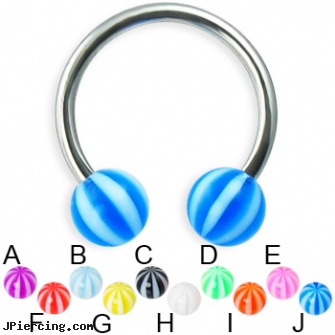 Beach ball titanium circular barbell, 14 ga, genital piercing virgina beach ocean mystique, beach body peircing, nipple rings worn on the beach, cock ball ring, replacement balls for body jewellery