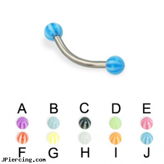 Beach ball titanium eyebrow ring, 16 ga, beach body peircing, tommy ts piercing shop huntington beach ca, cock rings and nude beaches, rhinestone dimple ball charm belly ring, belly ring balls