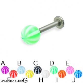 Beach Ball Titanium Labret, 14 Ga, genital piercing virgina beach, tommy ts piercing shop huntington beach ca, nipple rings worn on the beach, cbt play piercing balls gallery, ball percing