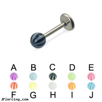 Beach ball titanium labret, 16 ga, genital piercing virgina beach, genital piercing in virginia beach, beach, ball belly ring, cock ball ring