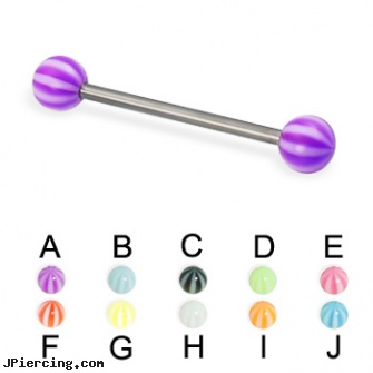 Beach Ball Titanium Straight Barbell, 16 Ga, nipple rings worn on the beach, genital piercing virgina beach ocean mystique, cock rings and nude beaches, cock and ball ring, cock rings ball splitters