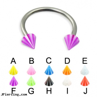 Beach cone circular barbell, 16 ga, beach body peircing, genital piercing virgina beach, beach, helix cone, silicone cock rings