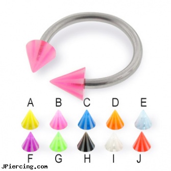 Beach cone horseshoe ring, 14 ga, beach, nipple rings worn on the beach, beach body peircing, silicone cock ring with balls, cone helix