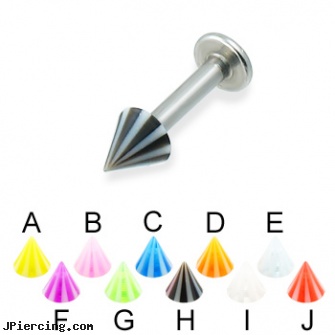 Beach cone labret, 12 ga, beach body peircing, beach ball barbell and eyebrow piercing, body jewellery worn on the beach, helix cone, silicone cock rings